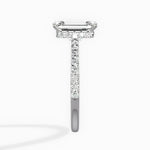Fortuna Hidden Halo Emerald Engagement Ring in White Gold