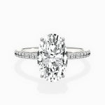 Fortuna Hidden Halo Oval Engagement Ring in White Gold