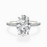 Fortuna Hidden Halo Oval Engagement Ring in White Gold