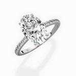 Fortuna Hidden Halo Oval Engagement Ring in White Gold