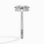 Fortuna Hidden Halo Oval Engagement Ring in White Gold