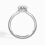 Fortuna Hidden Halo Oval Engagement Ring in White Gold