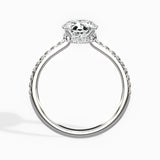 Fortuna Hidden Halo Oval Engagement Ring in White Gold