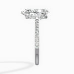 Fortuna Hidden Halo Pear Engagement Ring in White Gold