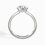 Fortuna Hidden Halo Pear Engagement Ring in White Gold