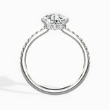 Fortuna Hidden Halo Pear Engagement Ring in White Gold