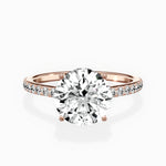 Fortuna Hidden Halo Round Engagement Ring in Rose Gold