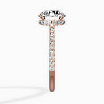 Fortuna Hidden Halo Round Engagement Ring in Rose Gold