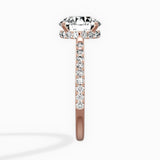 Fortuna Hidden Halo Round Engagement Ring in Rose Gold