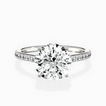 Fortuna Hidden Halo Round Engagement Ring in White Gold