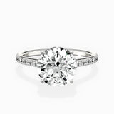 Fortuna Hidden Halo Round Engagement Ring in White Gold