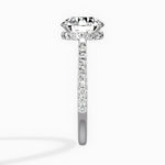 Fortuna Hidden Halo Round Engagement Ring in White Gold