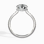 Fortuna Hidden Halo Round Engagement Ring in White Gold