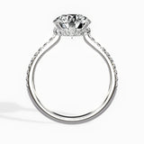 Fortuna Hidden Halo Round Engagement Ring in White Gold