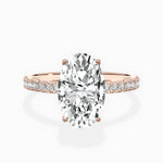 Alluring Hidden Halo Oval Engagement Ring in Rose Gold