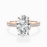 Alluring Hidden Halo Oval Engagement Ring in Rose Gold