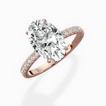 Alluring Hidden Halo Oval Engagement Ring in Rose Gold