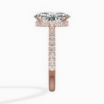 Alluring Hidden Halo Oval Engagement Ring in Rose Gold