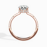 Alluring Hidden Halo Oval Engagement Ring in Rose Gold