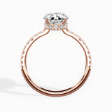 Alluring Hidden Halo Oval Engagement Ring in Rose Gold