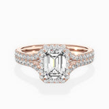 Split Shank Hidden Halo Engagement Ring