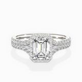 Split Shank Hidden Halo Engagement Ring