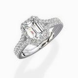 Split Shank Hidden Halo Engagement Ring