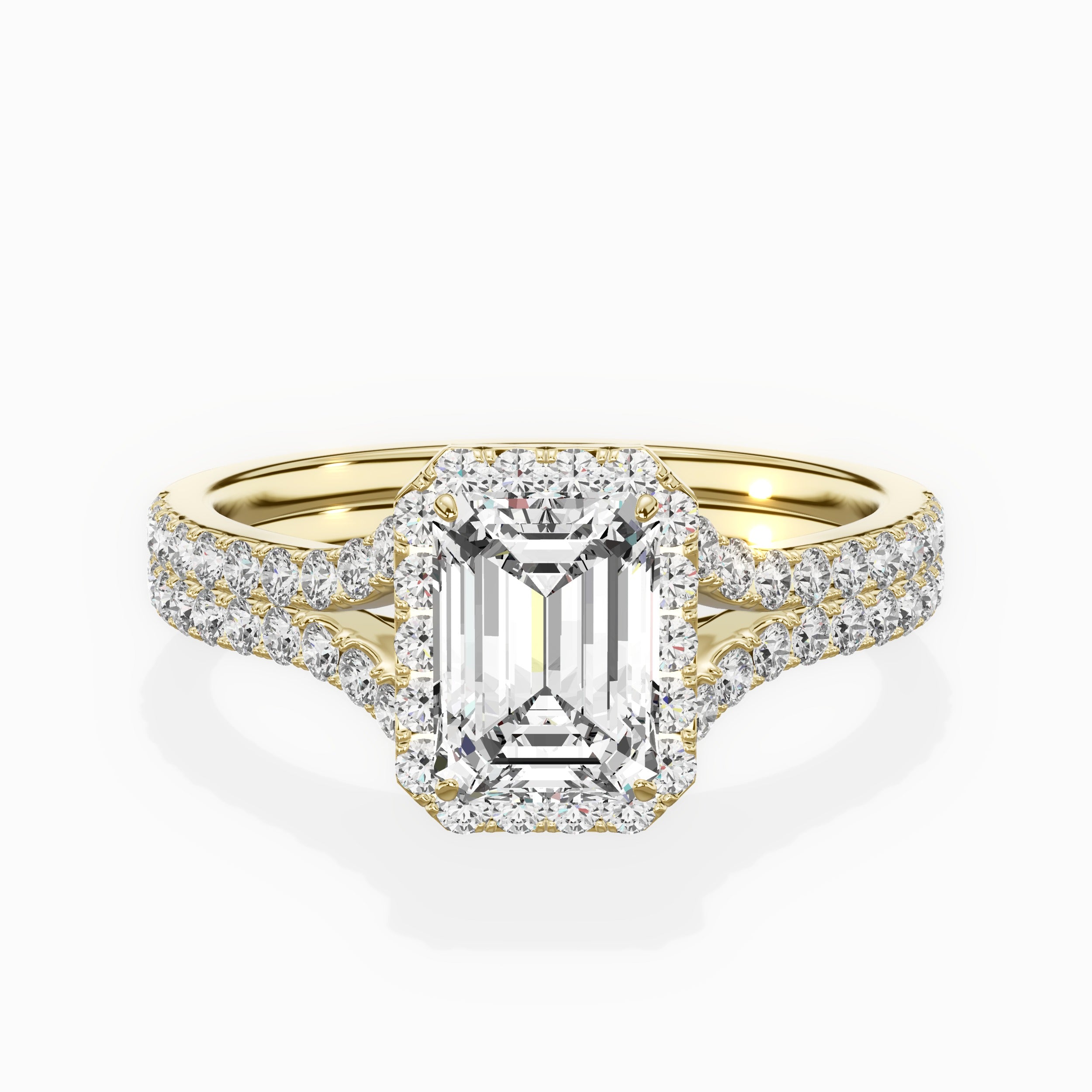 Split Shank Hidden Halo Engagement Ring