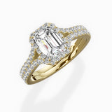 Split Shank Hidden Halo Engagement Ring