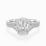 Split Shank Hidden Halo Engagement Ring