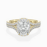 Split Shank Hidden Halo Engagement Ring