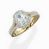 Split Shank Hidden Halo Engagement Ring