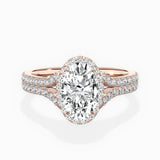Split Shank Hidden Halo Engagement Ring