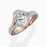 Split Shank Hidden Halo Engagement Ring