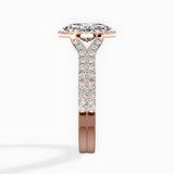 Split Shank Hidden Halo Engagement Ring