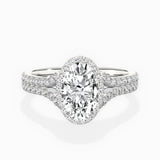 Split Shank Hidden Halo Engagement Ring