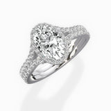 Split Shank Hidden Halo Engagement Ring