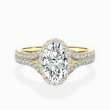 Split Shank Hidden Halo Engagement Ring