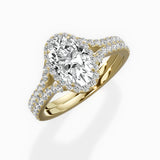 Split Shank Hidden Halo Engagement Ring