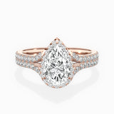 Split Shank Hidden Halo Engagement Ring