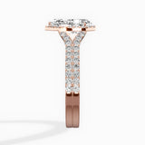 Split Shank Hidden Halo Engagement Ring