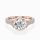 Split Shank Hidden Halo Engagement Ring