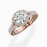 Split Shank Hidden Halo Engagement Ring