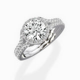 Split Shank Hidden Halo Engagement Ring