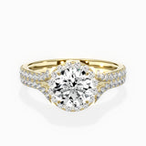 Split Shank Hidden Halo Engagement Ring