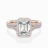 Split Shank Hidden Halo Engagement Ring
