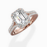 Split Shank Hidden Halo Engagement Ring