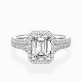 Split Shank Hidden Halo Engagement Ring