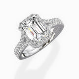 Split Shank Hidden Halo Engagement Ring