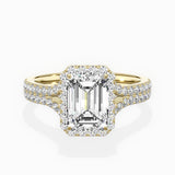Split Shank Hidden Halo Engagement Ring